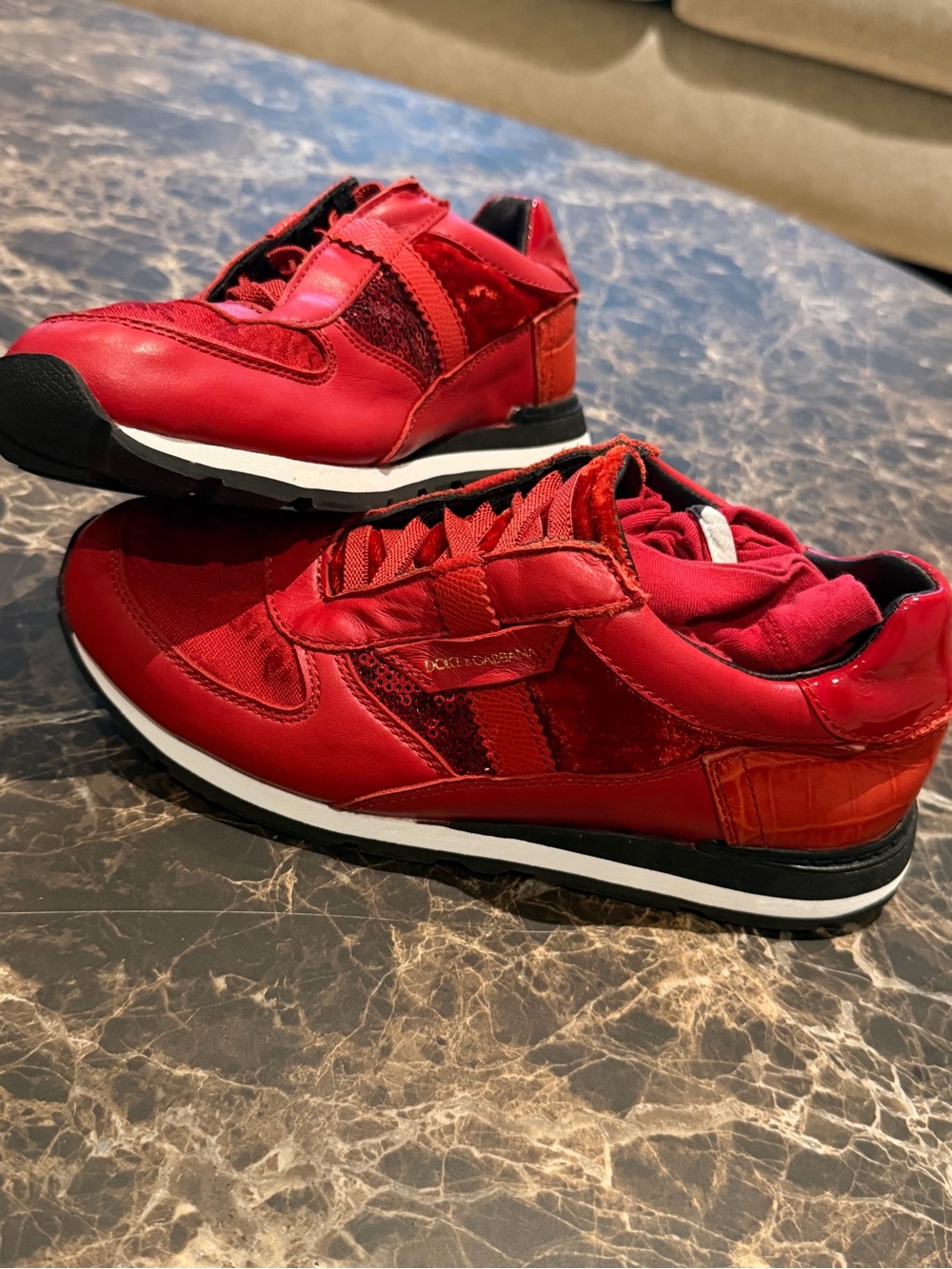Dolce & Gabbana Red Kids Sneakers